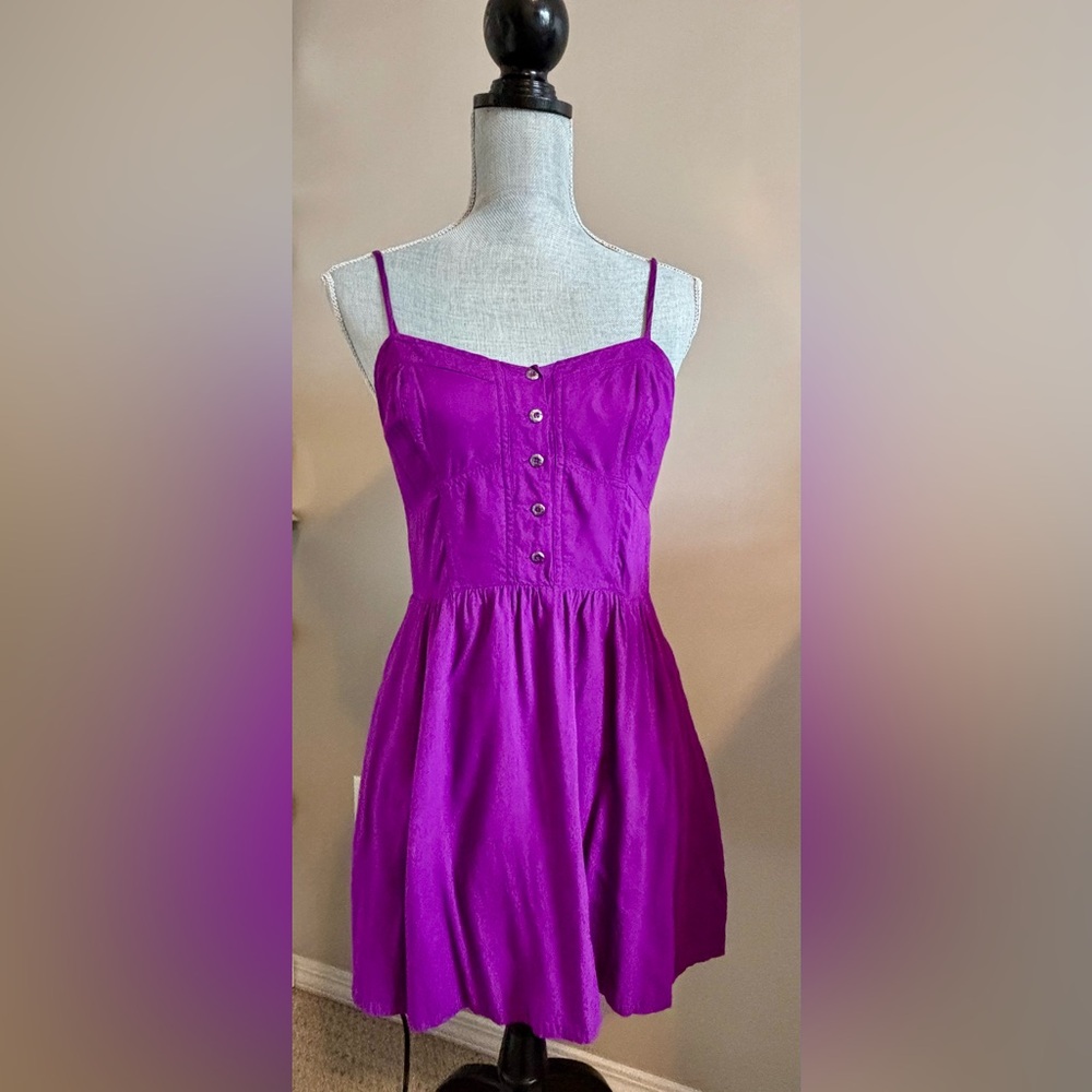 BCBGeneration Purple Spaghetti Strap Mini Sundress